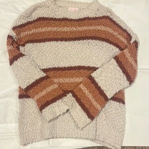 Color Strip Popcorn Sweater